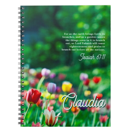 Tulpenbloementuin Bijbelvers Notitieboek (Voorkant)