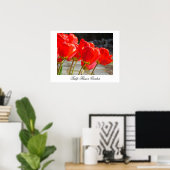 Tulpenbloementuin kunstprints Rode tulpen decor Poster (Thuiskantoor)