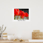 Tulpenbloementuin kunstprints Rode tulpen decor Poster (Keuken)
