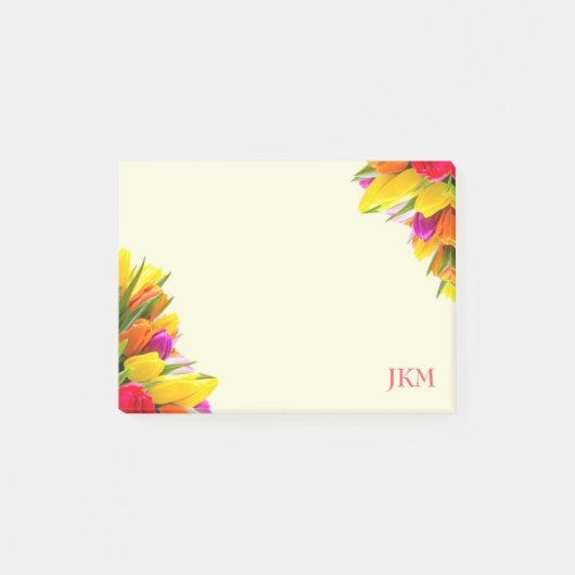 Tulpenbloemmonogram Post-it® Notes (Voorkant)