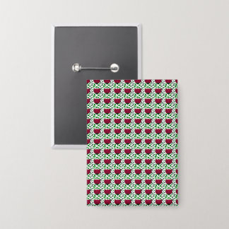 Tulpenbloempatroon in dieprood | Elegant Rood Button