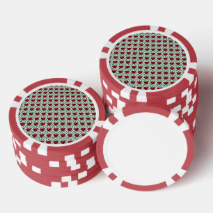 Tulpenbloempatroon in dieprood   Elegant Rood  Poker Chips