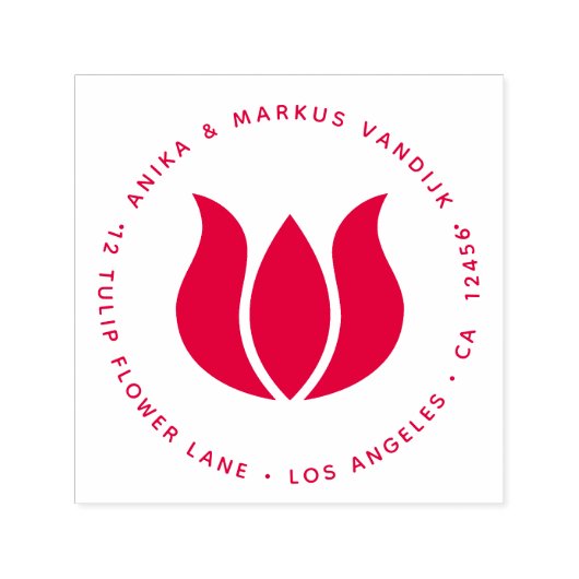 Tulpenbloesem Holland Dutch Floral Zelfinktende Stempel (Design)