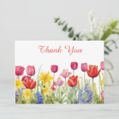 Tulpenbloesem schilderij bedankkaart (Staand voorkant)