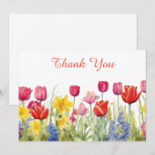 Tulpenbloesem schilderij bedankkaart (Voorkant / Achterkant)