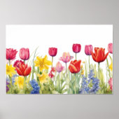 Tulpenbloesem schilderij poster (Voorkant)