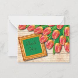 Tulpenboeket op de lente dank u notitiekaartje