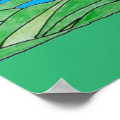 Tulpenboeket op gras leggen poster (Hoek)