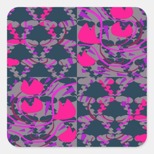 Tulpenbollen Rozen Vierkante Sticker (Voorkant)