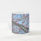 Tulpenboom in bloei matglas koffiemok (Voorkant links)