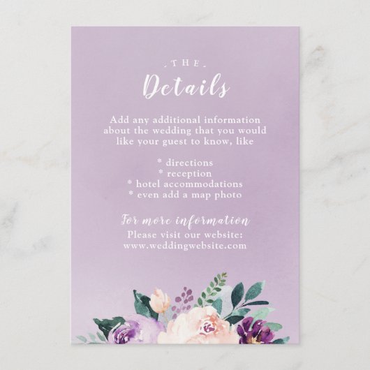 Tulpende botanische bloem bruiloft insertkaart informatiekaartje (Voorkant)