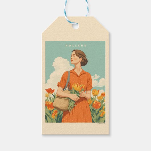 Tulpendromen in Nederland Cadeaulabel (Voorkant)