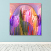 Tulpenfestival, artistieke mixed media wallart canvas afdruk (Insitu (Houten vloer))