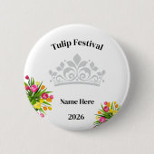 Tulpenfestival knopspeld ronde button 5,7 cm (Voorkant)