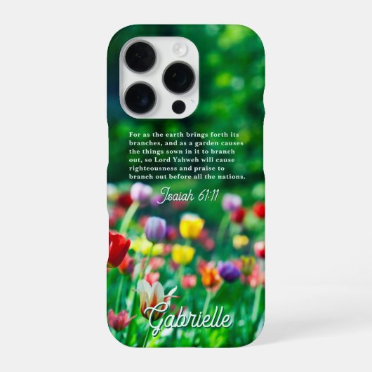 Tulpenhof Bijbelvers iPhone Hoesje (Achterkant)
