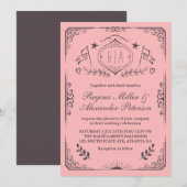 Tulpenkrans Victoriaanse Vintage Trouwuitnodiging Kaart (Voorkant / Achterkant)