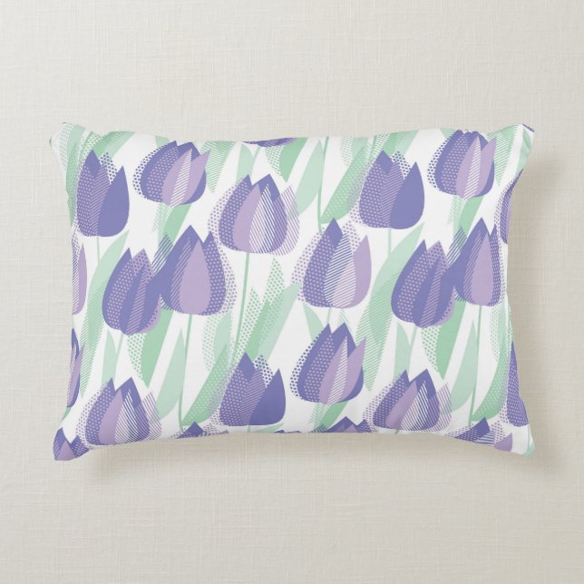 Tulpenontwerp: bleke violette bloemen. accent kussen (Voorkant)