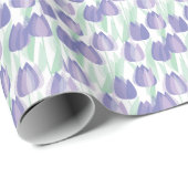 Tulpenontwerp: bleke violette bloemen. cadeaupapier (Rol Hoek)