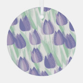Tulpenontwerp: bleke violette bloemen. glas ornament (Achterkant)