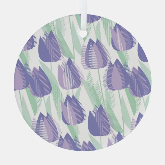 Tulpenontwerp: bleke violette bloemen. glas ornament (Achterkant)