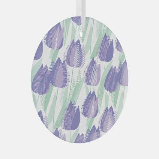 Tulpenontwerp: bleke violette bloemen. glas ornament (Voorkant Rechts)