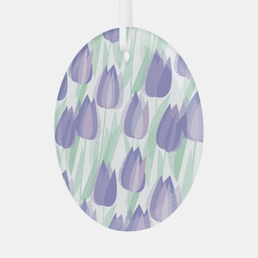Tulpenontwerp: bleke violette bloemen. glas ornament (Voorkant links)