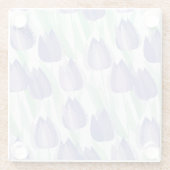 Tulpenontwerp: bleke violette bloemen. glazen onderzetter (Achterkant)
