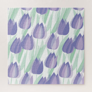 Tulpenontwerp: bleke violette bloemen. legpuzzel