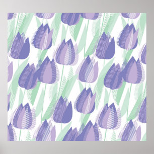 Tulpenontwerp: bleke violette bloemen. poster