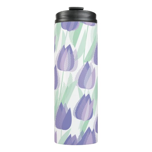 Tulpenontwerp: bleke violette bloemen. thermosbeker (Voorkant)