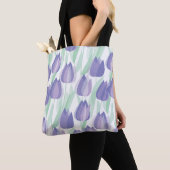 Tulpenontwerp: bleke violette bloemen. tote bag (Dichtbij)