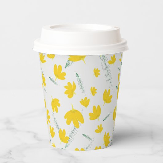 Tulpenontwerp op papieren bekers (Voorkant)