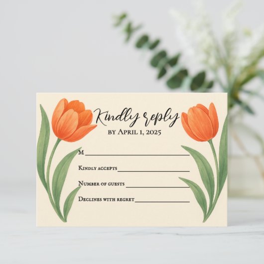 Tulpenparadijs RSVP-kaart RSVP Kaartje (Staand voorkant)