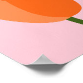 Tulpenpastel roze en Sinaasappel Poster (Hoek)