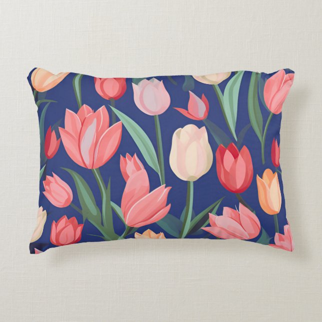 Tulpenpatroon. Accent Kussen (Voorkant)