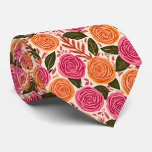 Tulpenpatroon Boyfriend Herfst Bruiloft Stropdas