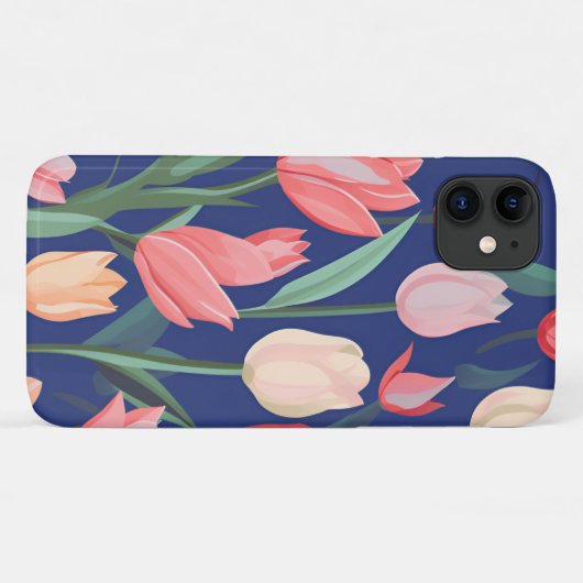 Tulpenpatroon. Case-Mate iPhone Case (Achterkant (horizontaal))