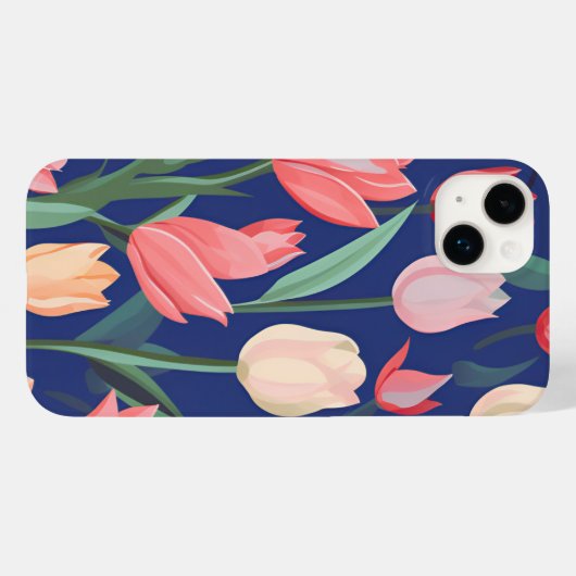 Tulpenpatroon. Case-Mate iPhone Case (Achterkant (horizontaal))