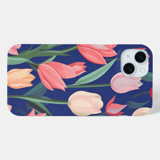 Tulpenpatroon. Case-Mate iPhone Case (Achterkant (horizontaal))