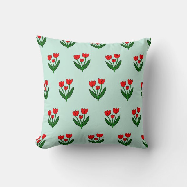 Tulpenpatroon Kussen (Voorkant)