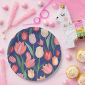 Tulpenpatroon. Papieren Bordje (Feest)