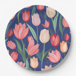 Tulpenpatroon. Papieren Bordje