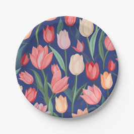 Tulpenpatroon. Papieren Bordje