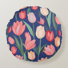 Tulpenpatroon. Rond Kussen