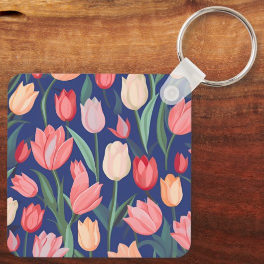 Tulpenpatroon. Sleutelhanger (Achterkant)