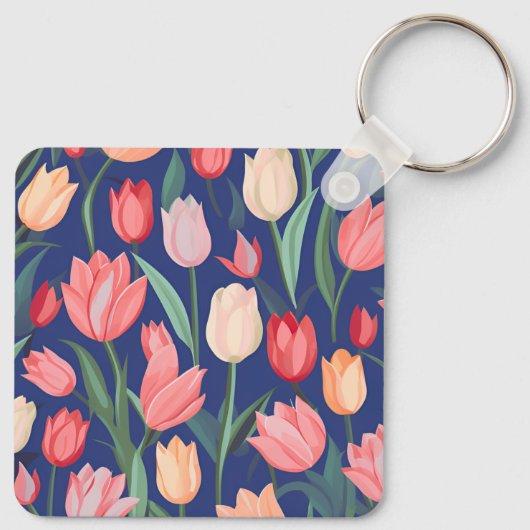 Tulpenpatroon. Sleutelhanger (Achterkant)