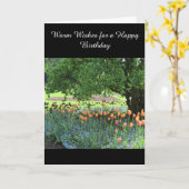 Tulpenperk Verjaardagswens Kaart (Gele Bloem)