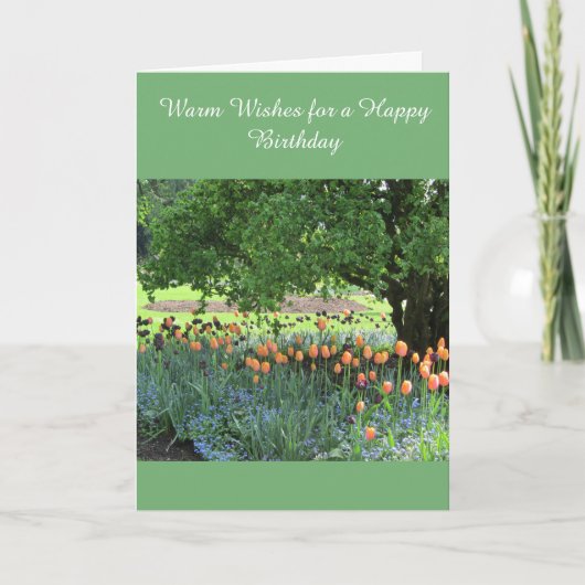 Tulpenperk Verjaardagswens Kaart (Voorkant)