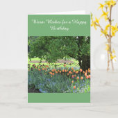 Tulpenperk Verjaardagswens Kaart (Gele Bloem)