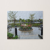Tulpenpleister en banken in de regen legpuzzel (Horizontaal)